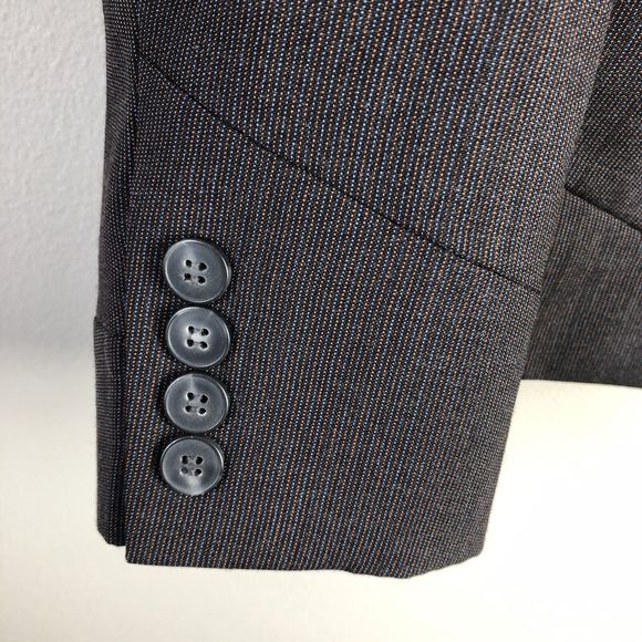 Pendleton Suit Jacket Womens 12 Petite 100% Virgin Wool Button Front Blazer Gray - Picture 6 of 13